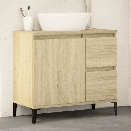 VidaXL Armadietto da Bagno Rovere Sonoma 65x33x60 cm Legno Multistrato