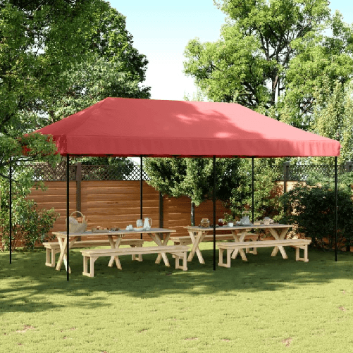 VidaXL Tenda da Festa Pieghevole Pop-Up Bordò 580x292x315 cm