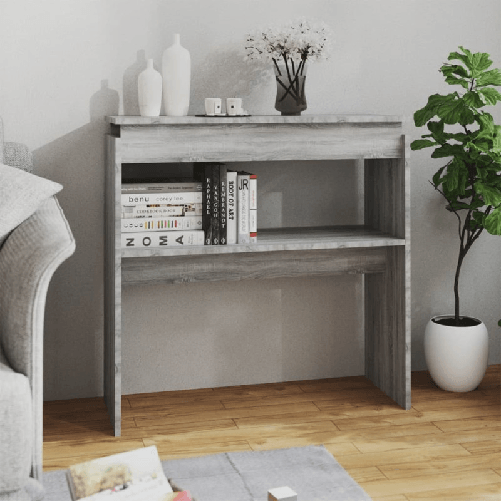 VidaXL Tavolino Consolle Grigio Sonoma 80x30x80 cm Legno Multistrato