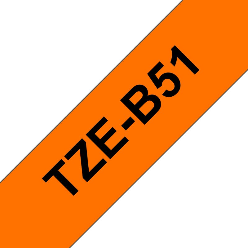 Brother-TZe-B51-nastro-per-etichettatrice-Nero-su-arancione-fluorescente