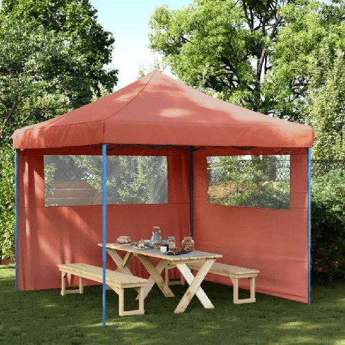 VidaXL Tendone per Feste Pieghevole Pop-Up con 2 Pareti Terracotta