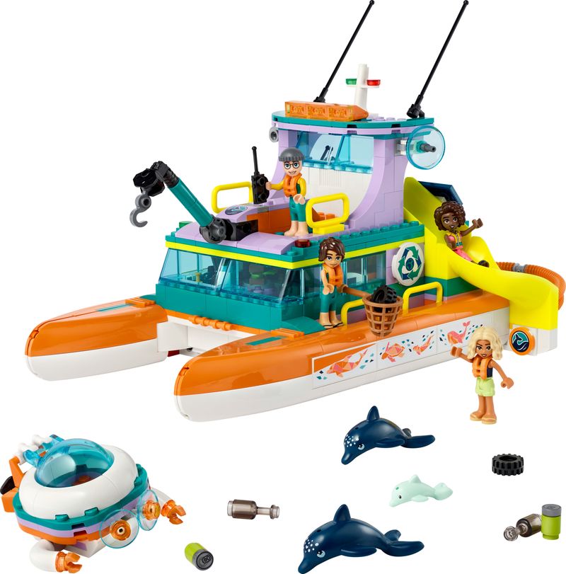 LEGO-Friends-41734-Catamarano-di-Salvataggio-Barca-Giocattolo-con-Animali-e-Sottomarino-Set-Educativo-Regalo-per-Bambini-7-