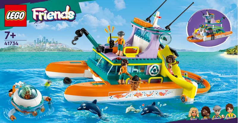 LEGO-Friends-41734-Catamarano-di-Salvataggio-Barca-Giocattolo-con-Animali-e-Sottomarino-Set-Educativo-Regalo-per-Bambini-7-