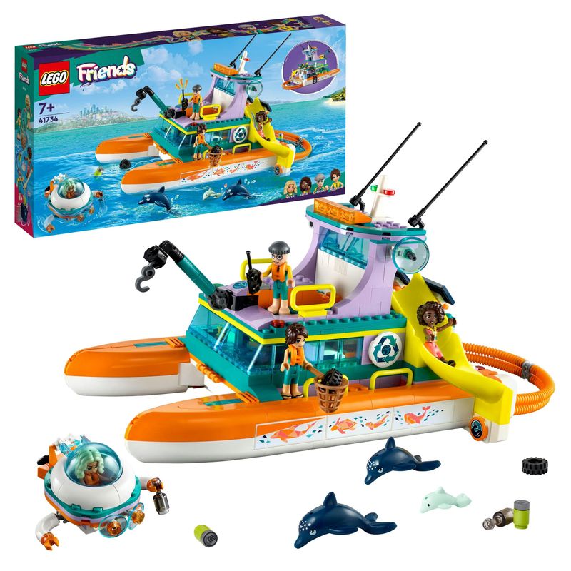 LEGO-Friends-41734-Catamarano-di-Salvataggio-Barca-Giocattolo-con-Animali-e-Sottomarino-Set-Educativo-Regalo-per-Bambini-7-