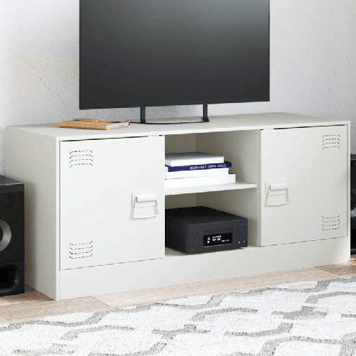 VidaXL Mobile Porta TV Bianco 99x39x44 cm in Acciaio