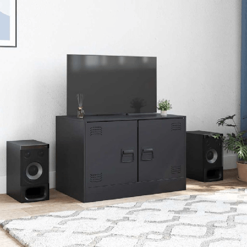 VidaXL Mobile TV Nero 67x39x44 cm in Acciaio