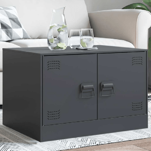 VidaXL Tavolino da Salotto Antracite 67x50x44 cm in Acciaio