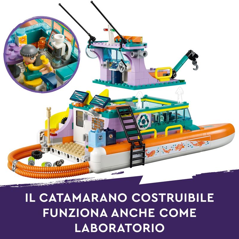 LEGO-Friends-41734-Catamarano-di-Salvataggio-Barca-Giocattolo-con-Animali-e-Sottomarino-Set-Educativo-Regalo-per-Bambini-7-