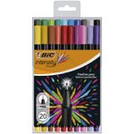 BIC 953035 marcatore Fine Nero, Blu, Marrone, Verde, Grigio, Azzurro, Verde chiaro, Lillà, Arancione, Rosa, Viola