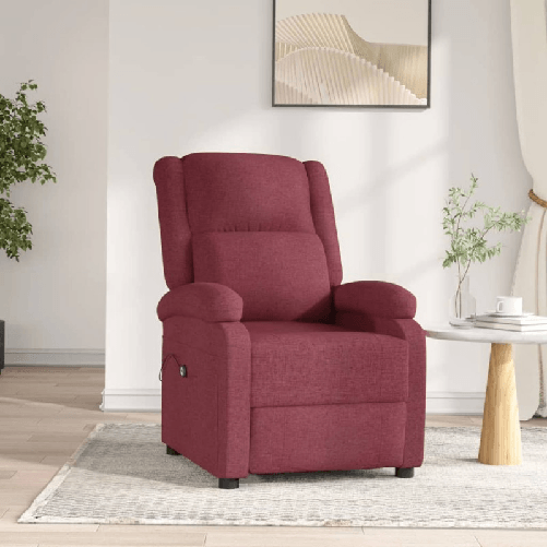 VidaXL Poltrona Elettrica Reclinabile Rosso Vino in Tessuto