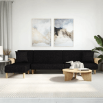 VidaXL Divano Letto a L Nero 279x140x70 cm in Tessuto