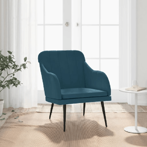 VidaXL Poltrona Blu 63x76x80 cm Velluto