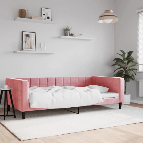 VidaXL Letto da Giorno Rosa 100x200 cm in Velluto