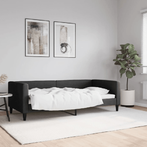 VidaXL Letto da Giorno Nero 90x190 cm in Tessuto