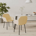 VidaXL Sedie da Pranzo 2 pz Crema in Velluto