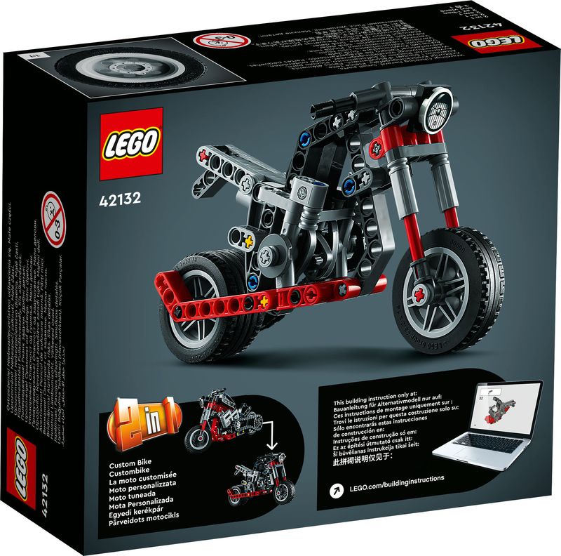 LEGO-Technic-42132-Motocicletta-2-in-1-Modellino-da-Costruire-Moto-Giocattolo-Idea-Regalo-Giochi-per-Bambini