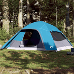 VidaXL Tenda da Campeggio a Cupola per 4 Persone Blu Impermeabile