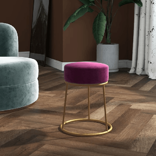 VidaXL Sgabello Rotondo Viola in Velluto