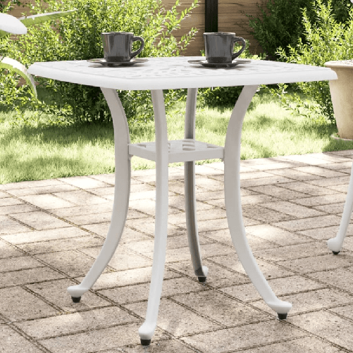 VidaXL Tavolo da Giardino Bianco 53x53x53 cm in Alluminio Pressofuso
