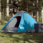VidaXL Tenda da Campeggio a Cupola per 4 Persone Blu Impermeabile