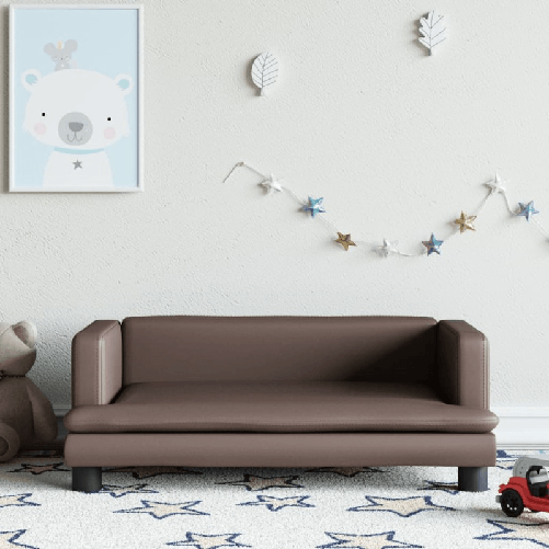 VidaXL Divano per Bambini Marrone 80x45x30 cm in Similpelle