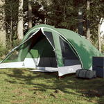 VidaXL Tenda da Campeggio a Cabina per 4 Persone Verde Impermeabile