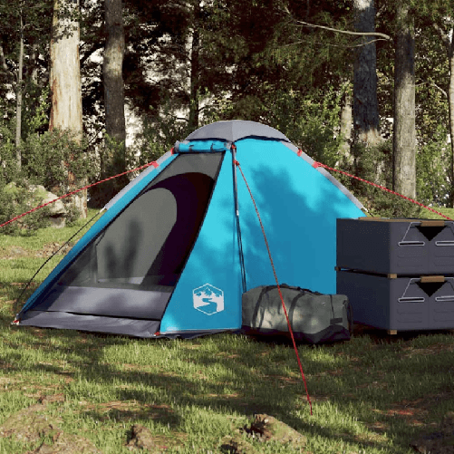 VidaXL Tenda da Campeggio a Cupola per 2 Persone Blu Impermeabile