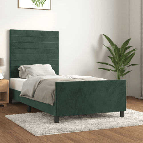 VidaXL Giroletto con Testiera Verde Scuro 80x200 cm in Velluto