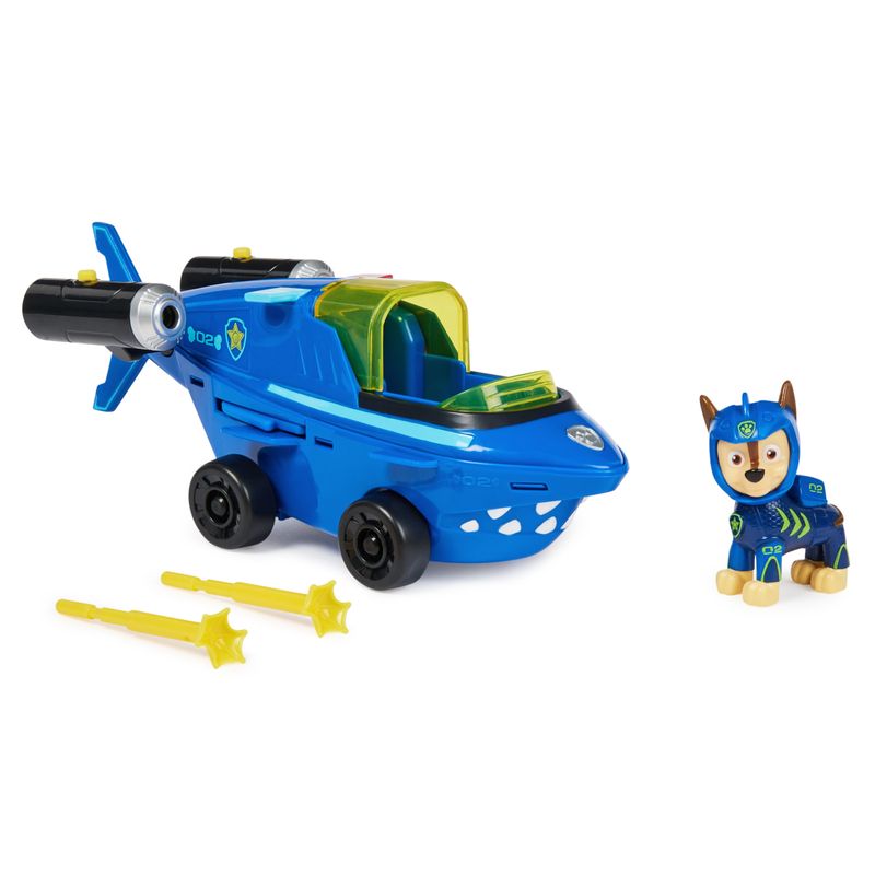 PAW-Patrol--Veicolo-Trasformabile-Aqua-Pups-di-Chase-per-Avventure-Marine-Personaggio-di-Chase-incluso-Giochi-per-Bambini-e-Bambine-3--anni