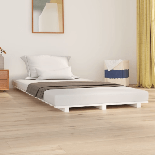 VidaXL Giroletto Bianco 100x200 cm in Legno Massello di Pino