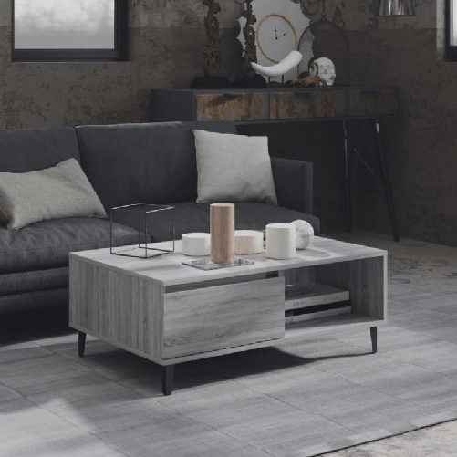 VidaXL Tavolino da Salotto Grigio Sonoma 90x60x35 cm in Truciolato