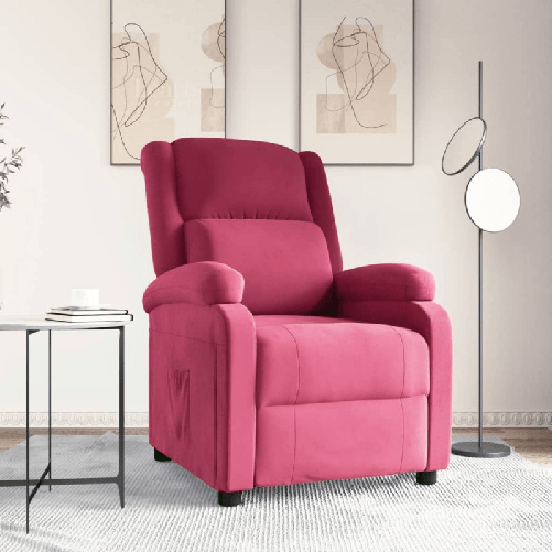VidaXL Poltrona Reclinabile Rosso Vino in Velluto
