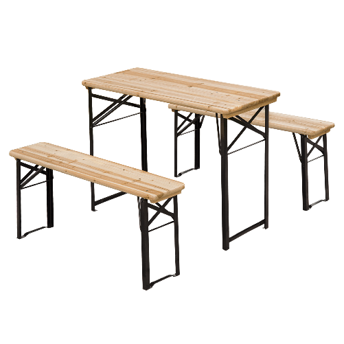 Outsunny Set Birreria 1 Tavolo (120x50cm) 2 Panche (120x25cm) Pieghevoli