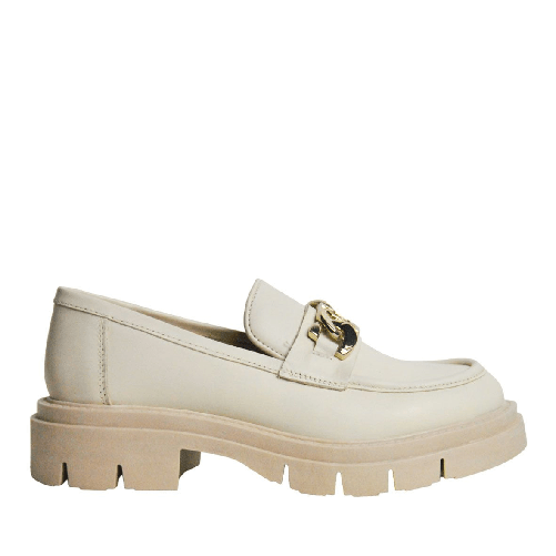 LIU JO SCARPE MOCASSINO DONNA LIU JO MIRANDA 718 4A4715 P0062 PELLE BEIGE ORIGINALE PE