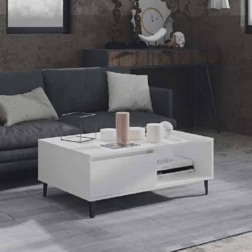 VidaXL Tavolino da Salotto Bianco 90x60x35 cm in Truciolato