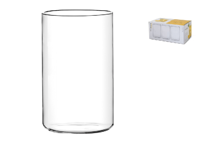 H&h 6x Bicchieri In Vetro Borosilicato Trasparente Fusion Per Bibita, 55Cl