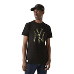 New Era Maglia a Maniche Corte Uomo New Era NY Yankees MLB Taglia XL Nero