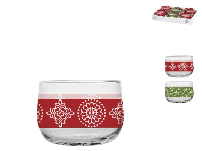 H&h 6x Confezioni di 6 porta Tealight in vetro trasparente
