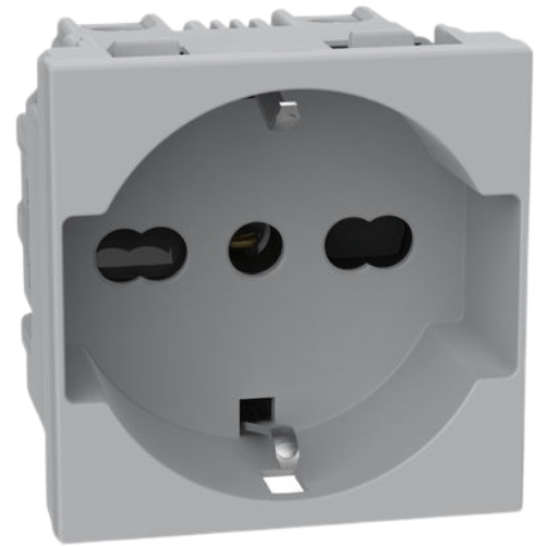 Bticino matixgo presa flat standard italiana p40 2p+t 16a 250vac *** colore grigio, confezione 1