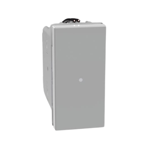 Bticino serie matixgo pulsante assiale unipolare illuminabile 10a 250vac *** colore grigio, confezione 1