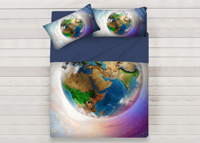 BIANCHERIAWEB Lenzuola Copriletto Letto Sogni D'oro 100% Cotone Disegno Mondo D82
