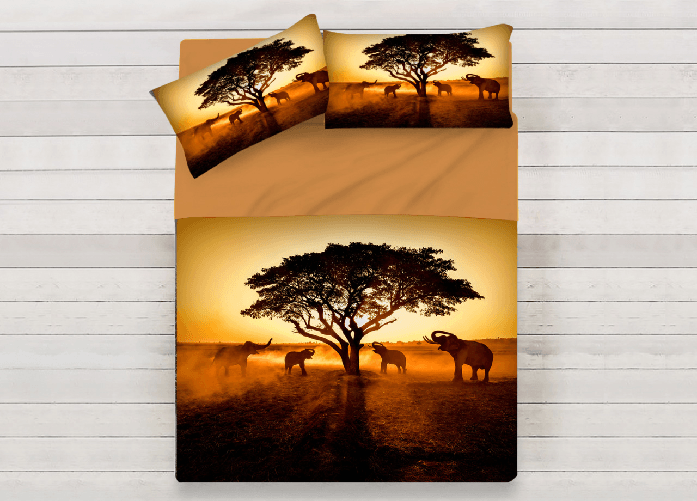 BIANCHERIAWEB Lenzuola Copriletto Letto Sogni D'oro 100% Cotone Disegno Safari D81