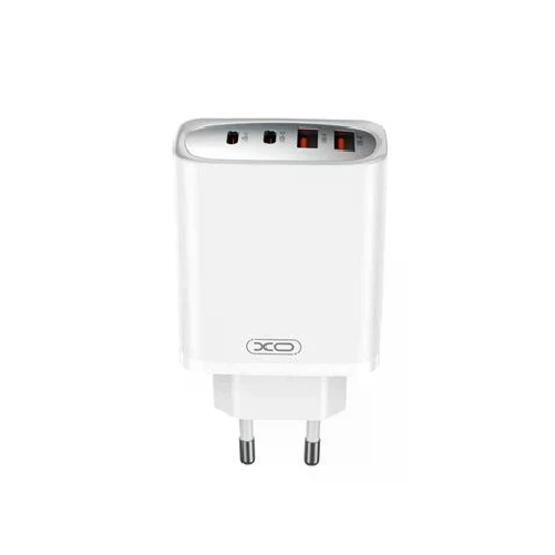 XO Cargador Rapido - USB-A 22.5W - 2 Puertos Tipo C - Multiples Voltajes - Alta Eficiencia