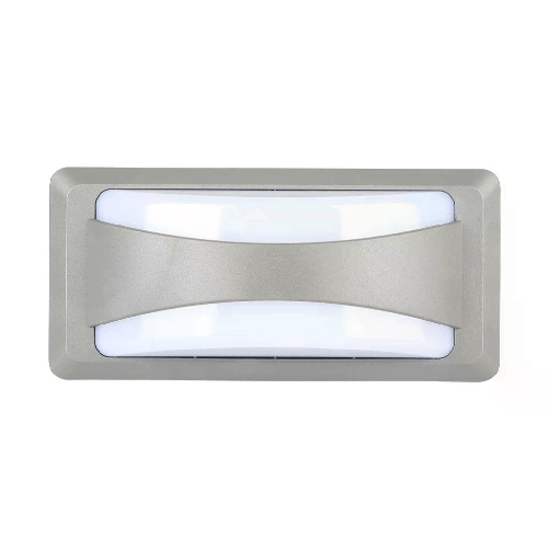 V-TAC Lampada LED da Muro Rettangolare 12W Colore Grigio 3000K IP65