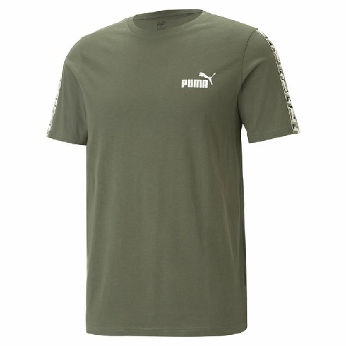 Puma Maglia a Maniche Corte Uomo Puma Ess Tape Camo Moss S Verde Oliva