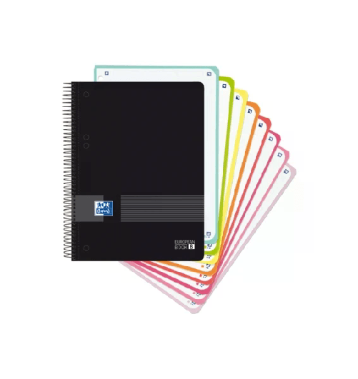 Oxford  Quaderno a spirale Oxford Europeanbook 8 Live &amp; Go A5+ 160 fogli griglia 5x5