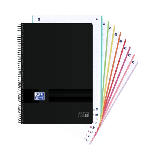 Oxford  Quaderno a spirale Oxford Europeanbook 8 Live &amp; Go A4+ 160 fogli griglia 5x5