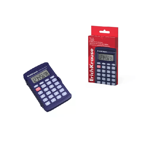 ErichKrause  Calcolatrice tascabile classica ErichKrause PC-131 con display LCD a 8 cifre - Blu scuro