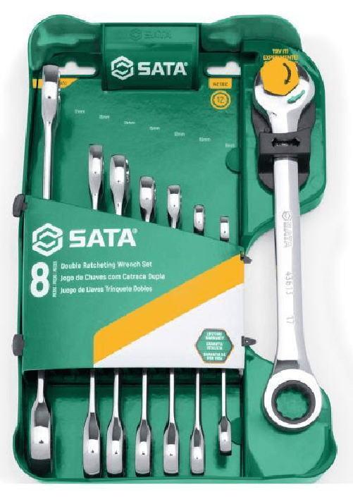 Sata Set chiavi metriche a doppio cricchetto 8 pz
