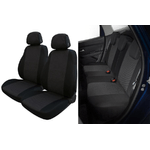 Cora Manufacturing  Serie completa coprisedili Fast&amp;Smart tg. grande tess. misto cotone antracite/nero